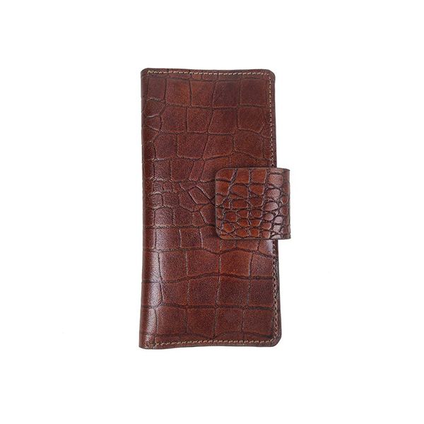 کیف پول مردانه چرم طبیعی طرح کروکدیل P-110