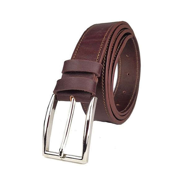 کمربند چرم طبیعی مردانه تک لایه گاومیش با سگک زبانه دار KB35M2