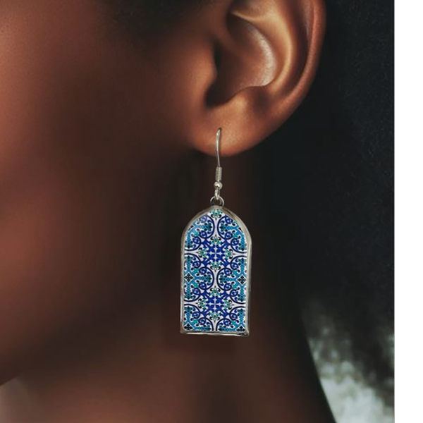 گوشواره برنجی دست ساز نیل