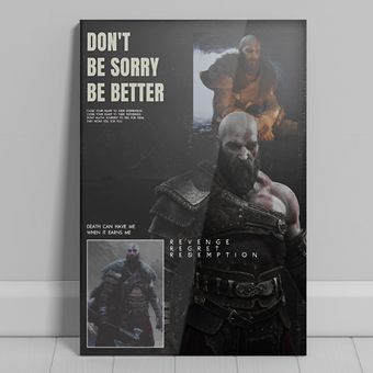 متال پوستر گیمینگ بازی گاد اف وار خدای جنگ طرح کریتوس (Kratos) God Of War - کد 04