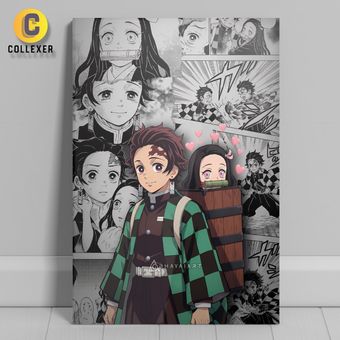 متال پوستر انیمه شیطان کش طرح تانجیرو و نزوکو (Tanjiro and Nezuko) Demon Slayer - کد 01