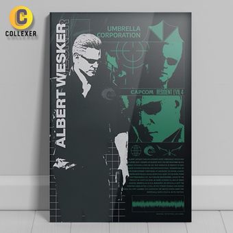 متال پوستر گیمینگ بازی رزیدنت ایول طرح آلبرت وسکر (Albert Wesker)  Resident Evil - کد 01