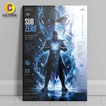 متال پوستر گیمینگ بازی مورتال کامبت طرح ساب زیرو (Sub Zero) Mortal Kombat - کد 10
