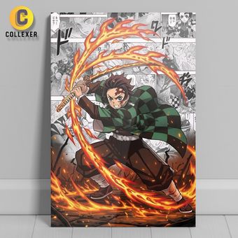 متال پوستر انیمه شیطان کش طرح تانجیرو کامادو (Tanjiro Kamado) Demon Slayer - کد 03