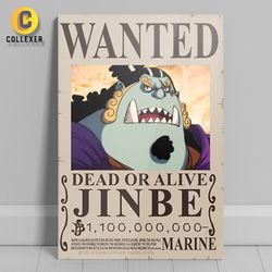 متال پوستر انیمه وان پیس طرح جیمبی (Jinbe) One Piece - کد 01