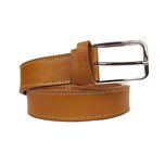 کمربند چرم طبیعی مردانه تک لایه گاومیش با سگک زبانه دار KB35M2