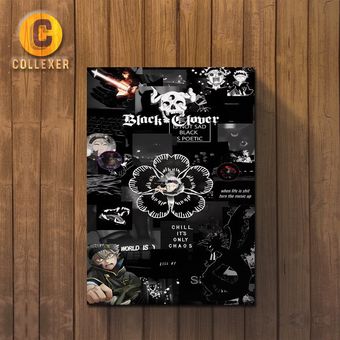 تابلو شاسی انیمه بلک کلوور شبدر سیاه (Black Clover) در سایزبندی متنوع - کد 01