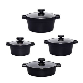 سرویس قابلمه 8 پارچه یونیک مدل دیاموند مشکی UN-8500