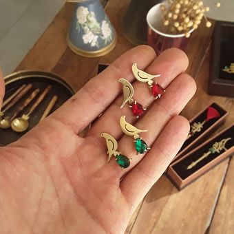 گوشواره میخی مرغ مینا