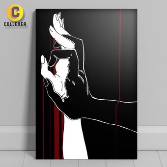 متال پوستر عاشقانه هنری طرح دست ها - کد 02