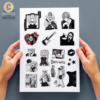 استیکر پک بدون برش انیمه دفترچه مرگ (Death Note) - شیت برچسب A4 و A5 - کد 02