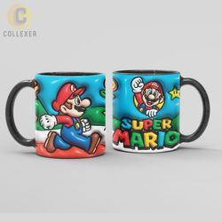 ماگ بازی Super Mario (سوپر ماریو)  کد 02 (معمولی ، مشکی ، حرارتی)