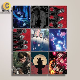 استیکر پک 9 تکه شخصیت‌های محبوب انیمه - کد 02