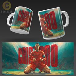 ماگ طرح کریستیانو رونالدو (Cristiano Ronaldo) با لباس پرتقال کد 02 (سفید ، مشکی ، حرارتی)