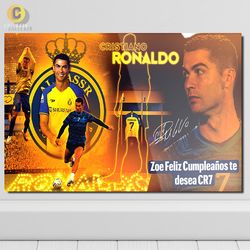 متال پوستر طرح کریستیانو رونالدو (Cristiano Ronaldo CR7) با لباس النصر - کد 02