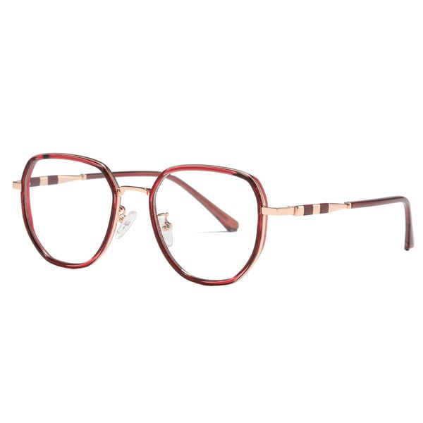 فریم عینک طبی چند ضلعی زنانه مدل ُTRZC829 C42-P81 Transparent Red