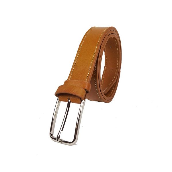 کمربند چرم طبیعی مردانه تک لایه گاومیش با سگک زبانه دار KB35M2