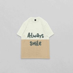 تیشرت دورنگ Always Smile اورسایز 8 تا 12 سال