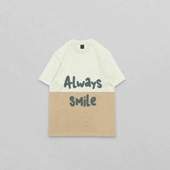 تیشرت دورنگ Always Smile اورسایز 8 تا 12 سال