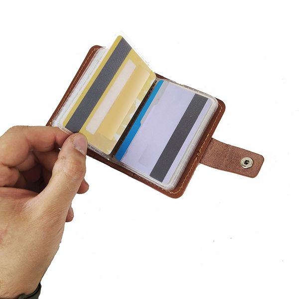 کیف جاکارتی مردانه چرم طبیعی دکمه دار J-102G