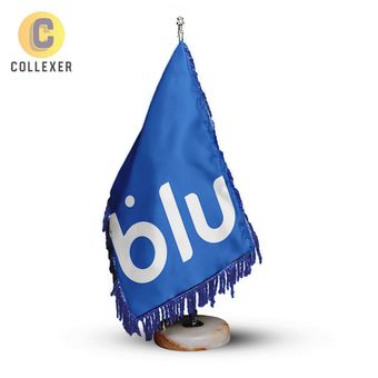 پرچم رومیزی بلو بانک (Blu bank) کد 02 - ریشه تک (رنگ انتخابی) مخمل پایه سنگی