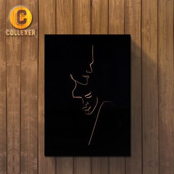 تابلو شاسی عاشقانه هنری طرح دو نفره در سایزبندی متنوع - کد 03