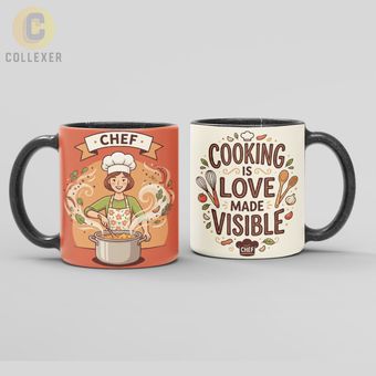 ماگ سرآشپز خانم (Chef) کد 01 (معمولی ، مشکی ، حرارتی)