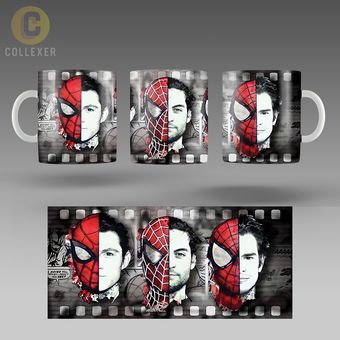 ماگ طرح مرد عنکبوتی (Spider-Man) - کد 03 (سفید ، مشکی ، حرارتی)