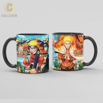 ماگ انیمه ناروتو طرح ناروتو اوزوماکی (Naruto Uzumaki) Naruto - کد 03 (سفید ، مشکی ، حرارتی)