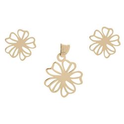 نیم ست طلا 18 عیار زنانه گالری طلای مریم اکرمی طرح گل کد GH4410