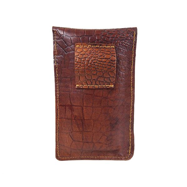 کیف موبایل کمری چرم طبیعی طرح کروکدیل G-109