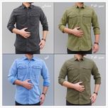 پیراهن مردانه کتان سنگ شور شده - کد 0019