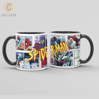 ماگ طرح مرد عنکبوتی (Spider-Man) - کد 04 (سفید ، مشکی ، حرارتی)