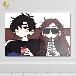 متال پوستر عاشقانه انیمهای طرح کاپل دونفره - کد 04