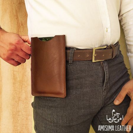 کیف موبایل کمری چرم طبیعی G-112