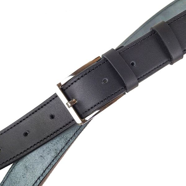 کمربند چرم طبیعی مردانه تک لایه گاومیش با سگک زبانه دار KB35M2