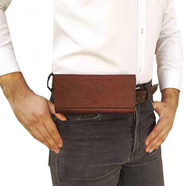 کیف موبایل کمری چرم طبیعی G-103