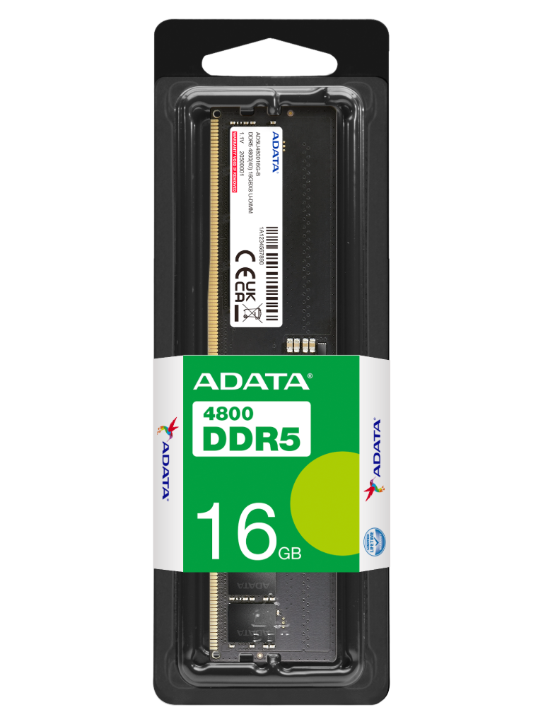 رم کامپیوتر ای  دیتا تک کاناله مدل AD5U480016G-S فرکانس 4800 مگاهرتز DDR5 تایمینگ CL40 حافظه 16 گیگابایت