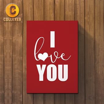 تابلو شاسی عاشقانه طرح دوستت دارم (I Love You) در سایزبندی متنوع - کد 05