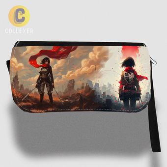 کیف دستی و جامدادی انیمه اتک آن تایتان طرح میکاسا آکرمن (Mikasa Ackerman) Attack On Titan - کد 03