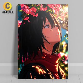 متال پوستر انیمه اتک آن تایتان طرح میکاسا آکرمن (Mikasa Ackerman) Attack On Titan - کد 01