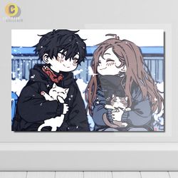 متال پوستر عاشقانه انیمهای طرح کاپل دونفره - کد 05