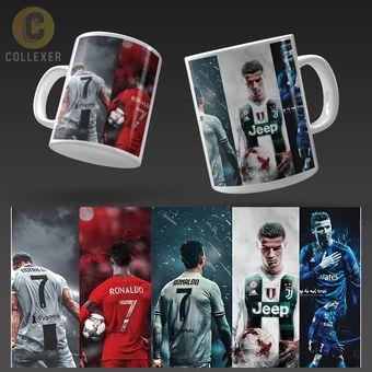 ماگ طرح کریستیانو رونالدو (Cristiano Ronaldo) کد 03 (سفید ، مشکی ، حرارتی)