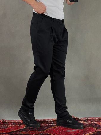 شلوار اسلیم فیت پارچه ای دمپا پاکتی