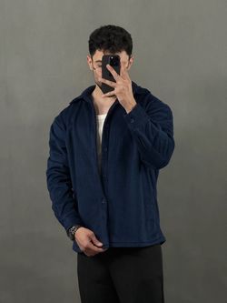 پیراهن مخمل 2044 سرمه ای