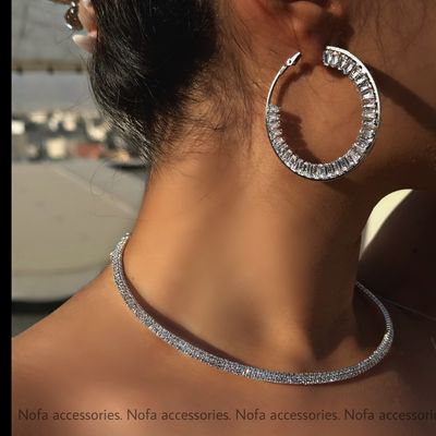 گوشواره حلقه ای جواهری
