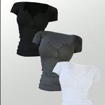 کراپ دکمه ای آستین کوتاه