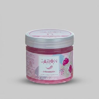 اسکراب شکری لایه بردار پوست ژبن پلاس مدل Strwberry وزن 450 گرم