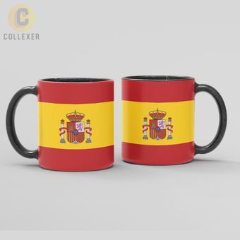 ماگ طرح پرچم کشور اسپانیا (Spain) - (سفید ، مشکی ، حرارتی)