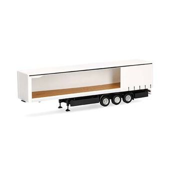 Curtain canvas trailer with open side (left), 3axles   075954-002